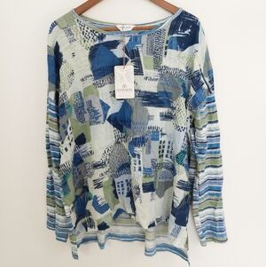Nomads Printed Long Sleeve Top Size UK 16 New